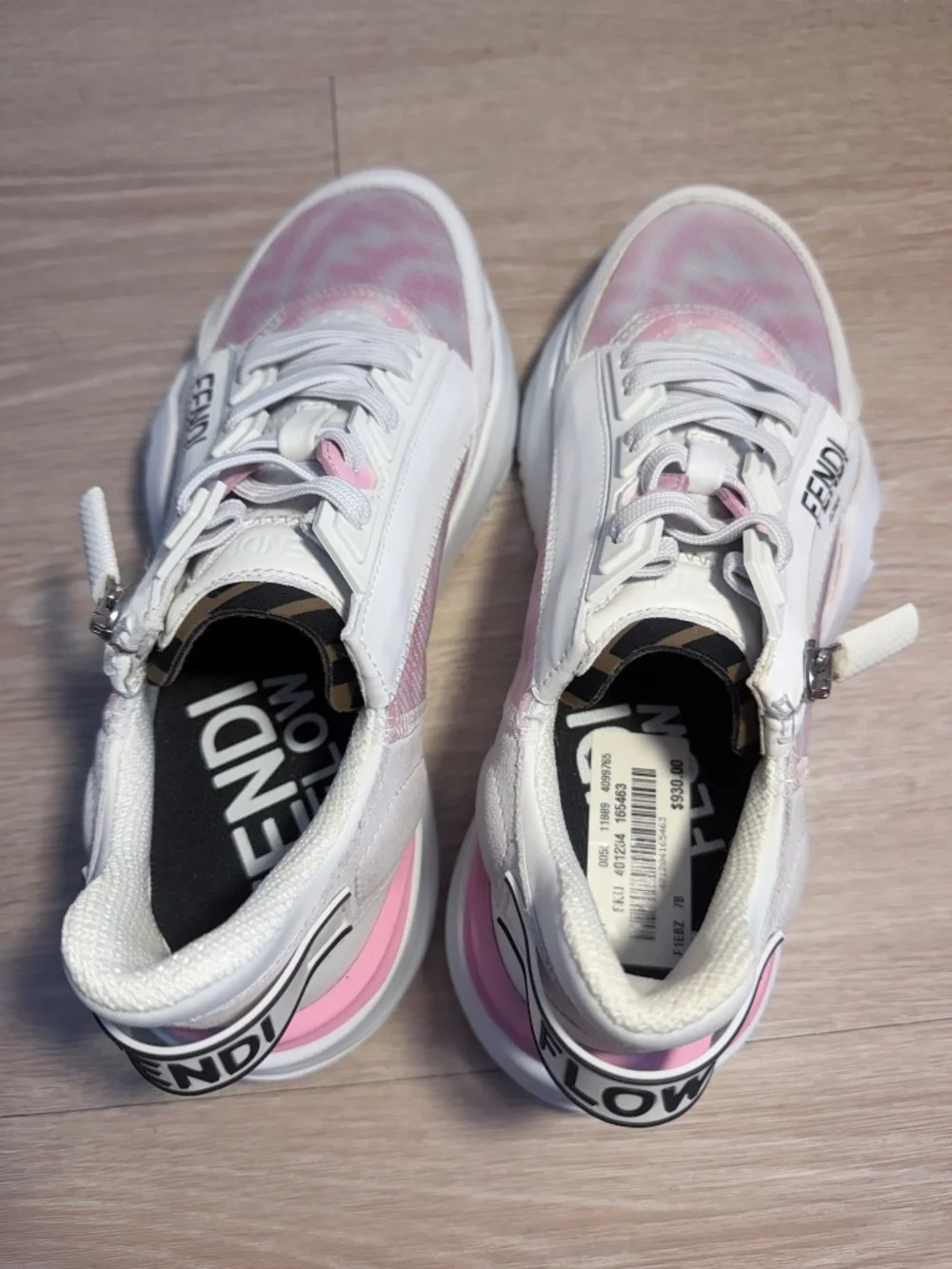 Fendi women shoes (sized 37) PINK AND WHITE